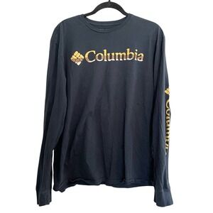 Columbia Long Sleeve T-Shirt Graphic‎ Logo Tee Casual Top Mens XL Outdoor Active